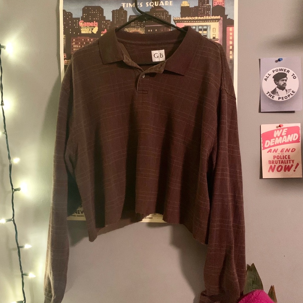 Cropped mens pullover sweater